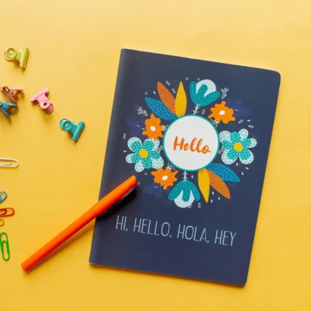 Smiley Softcover 80Pgs  Floral Notebooks FL-002