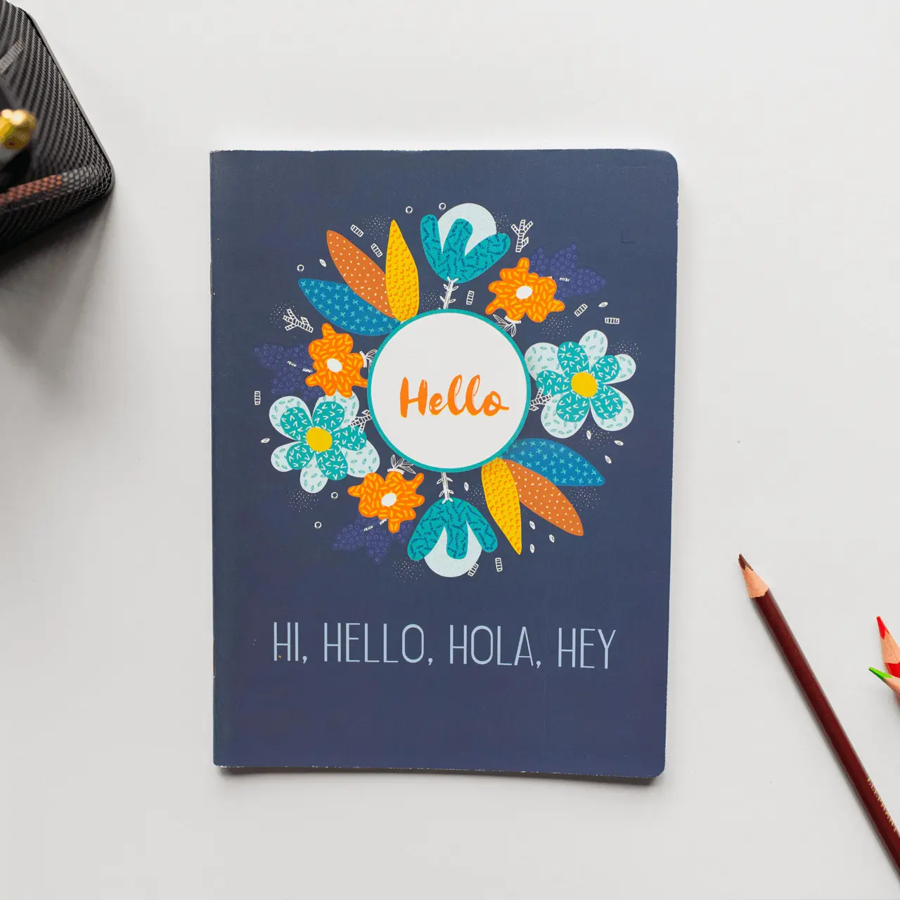 Smiley Softcover 80Pgs Floral Notebooks FL-002 - Image 4