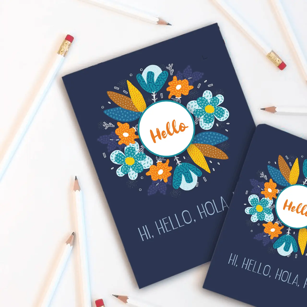 Smiley Softcover 80Pgs Floral Notebooks FL-002 - Image 5
