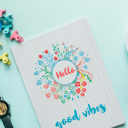 Smiley Softcover 80Pgs  Floral Notebooks FL-003