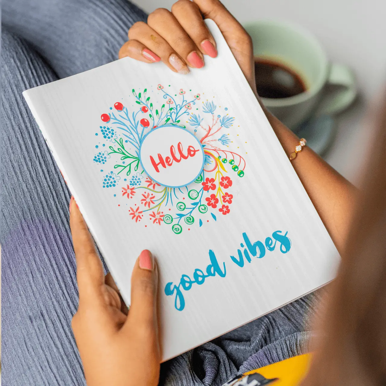 Smiley Softcover 80Pgs Floral Notebooks FL-003 - Image 2