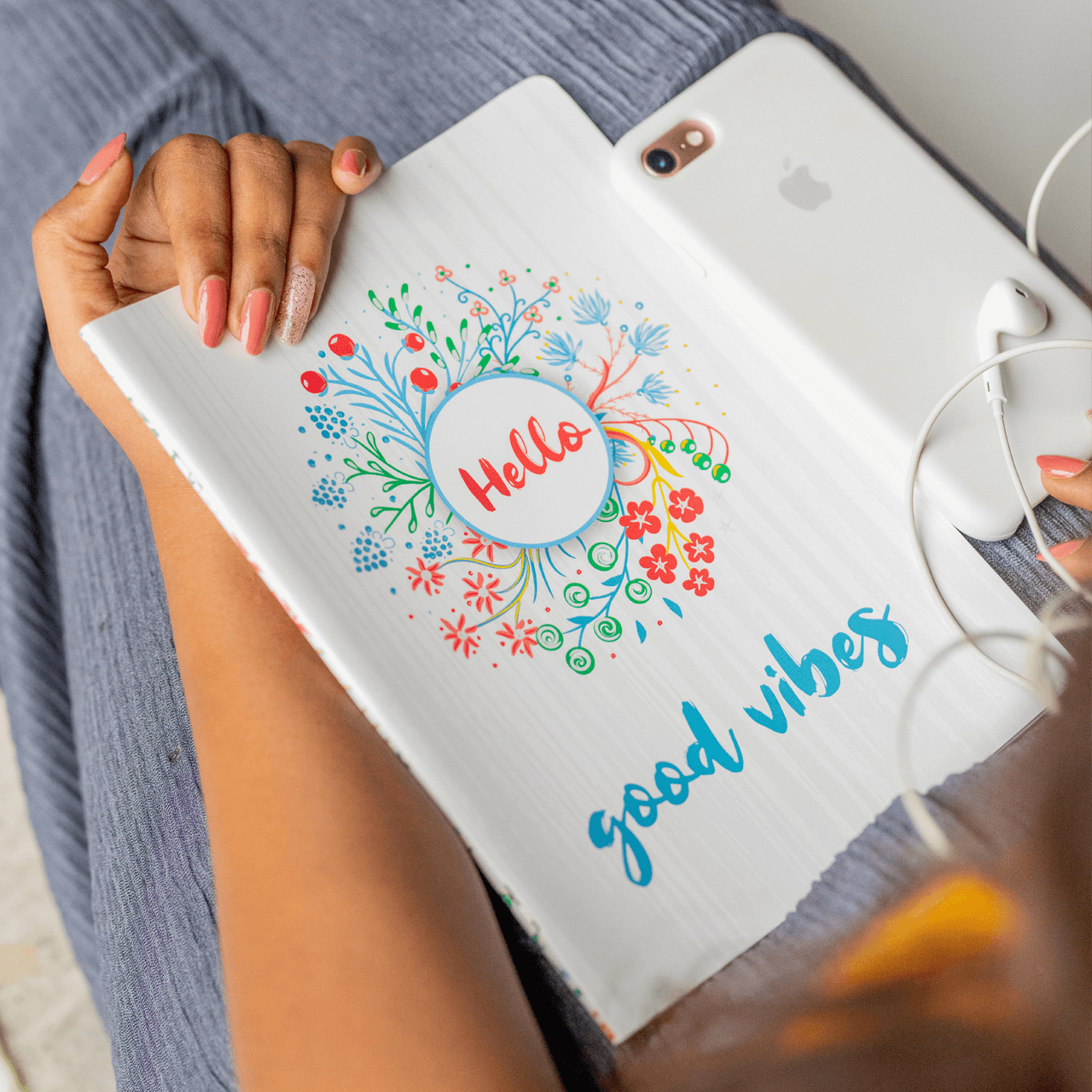 Smiley Softcover 80Pgs Floral Notebooks FL-003 - Image 3