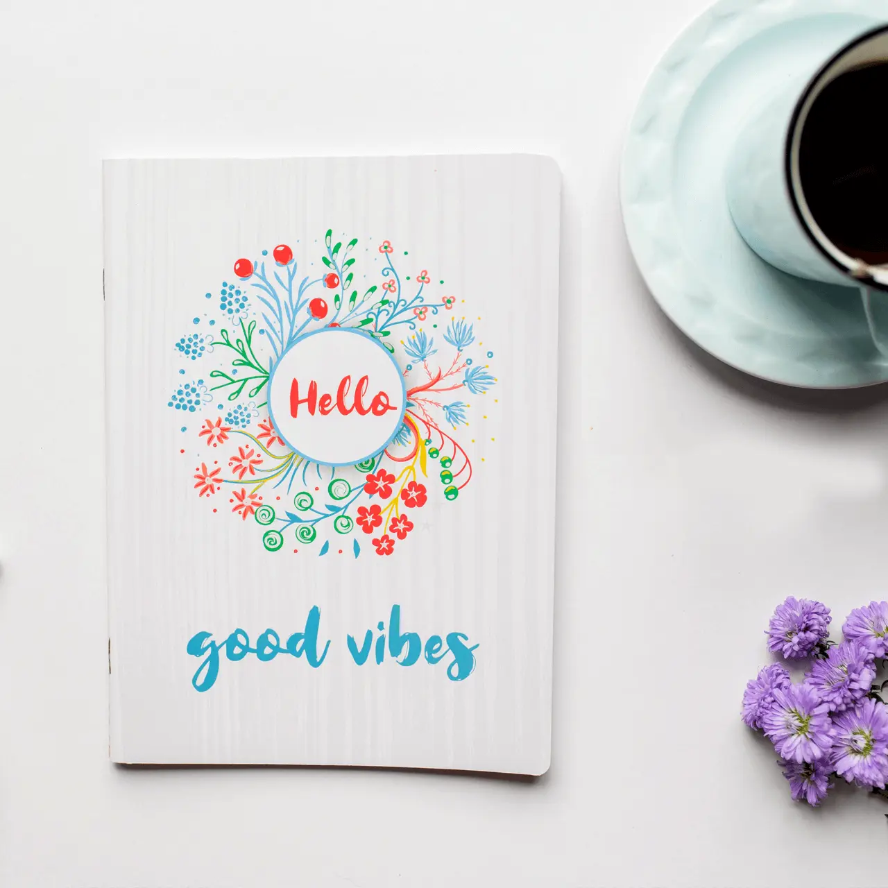 Smiley Softcover 80Pgs Floral Notebooks FL-003 - Image 4