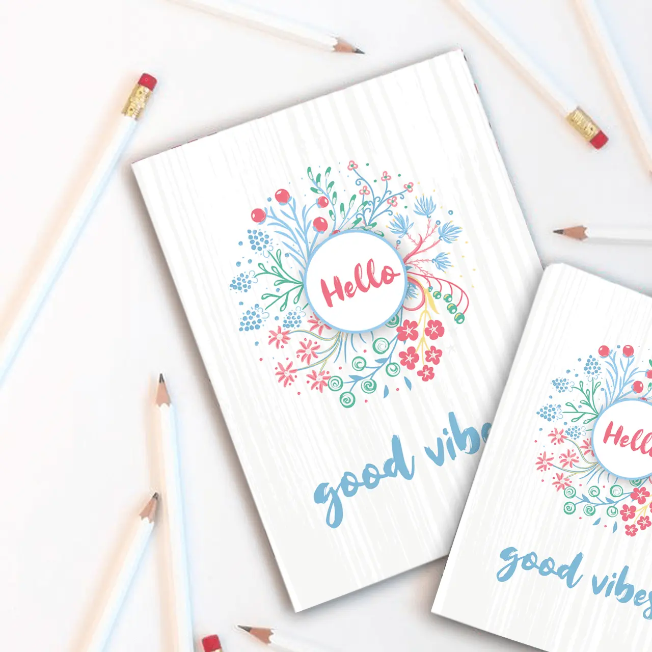 Smiley Softcover 80Pgs Floral Notebooks FL-003 - Image 5
