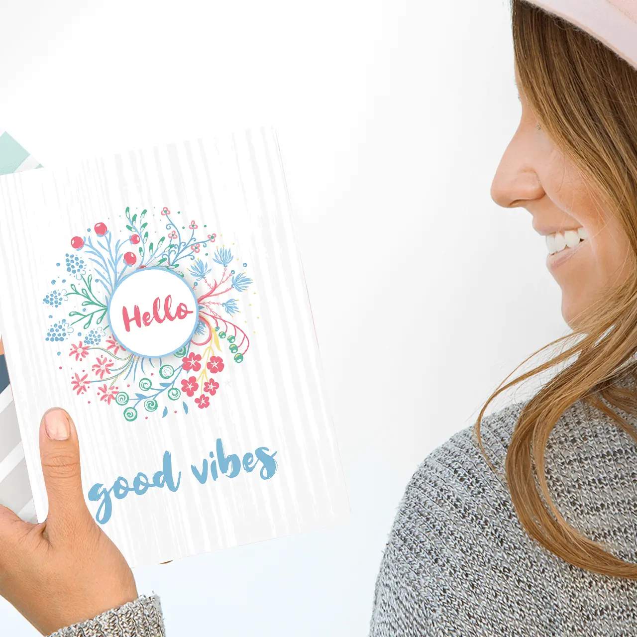 Smiley Softcover 80Pgs Floral Notebooks FL-003 - Image 6