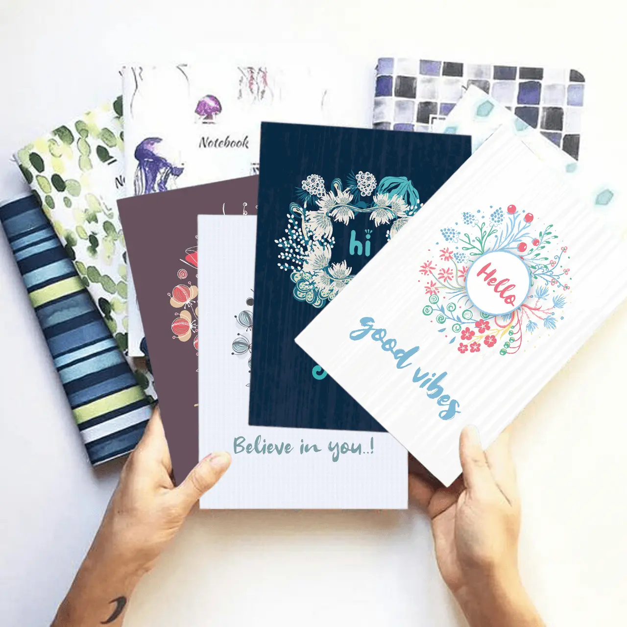 Smiley Softcover 80Pgs Floral Notebooks FL-003 - Image 8