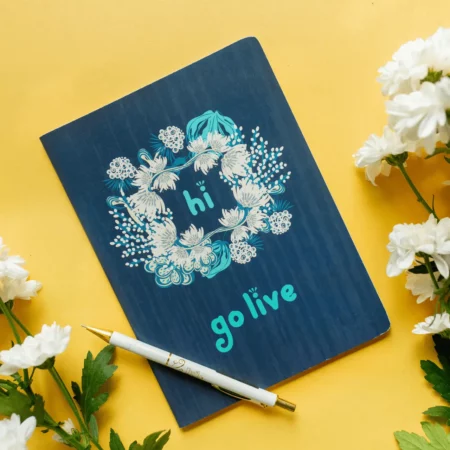 Smiley Softcover 80Pgs  Floral Notebooks FL-004