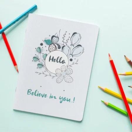 Smiley Softcover 80Pgs Floral Notebooks FL-005