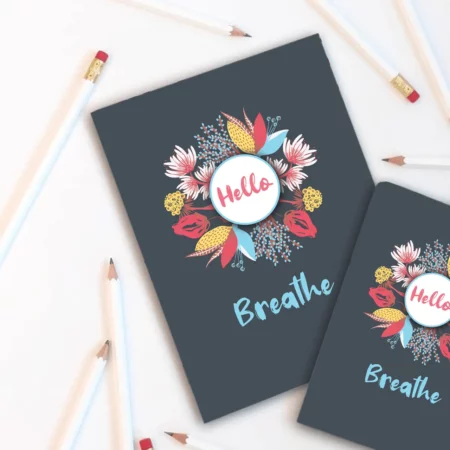 Smiley Softcover 80Pgs  Floral Notebooks FL-006