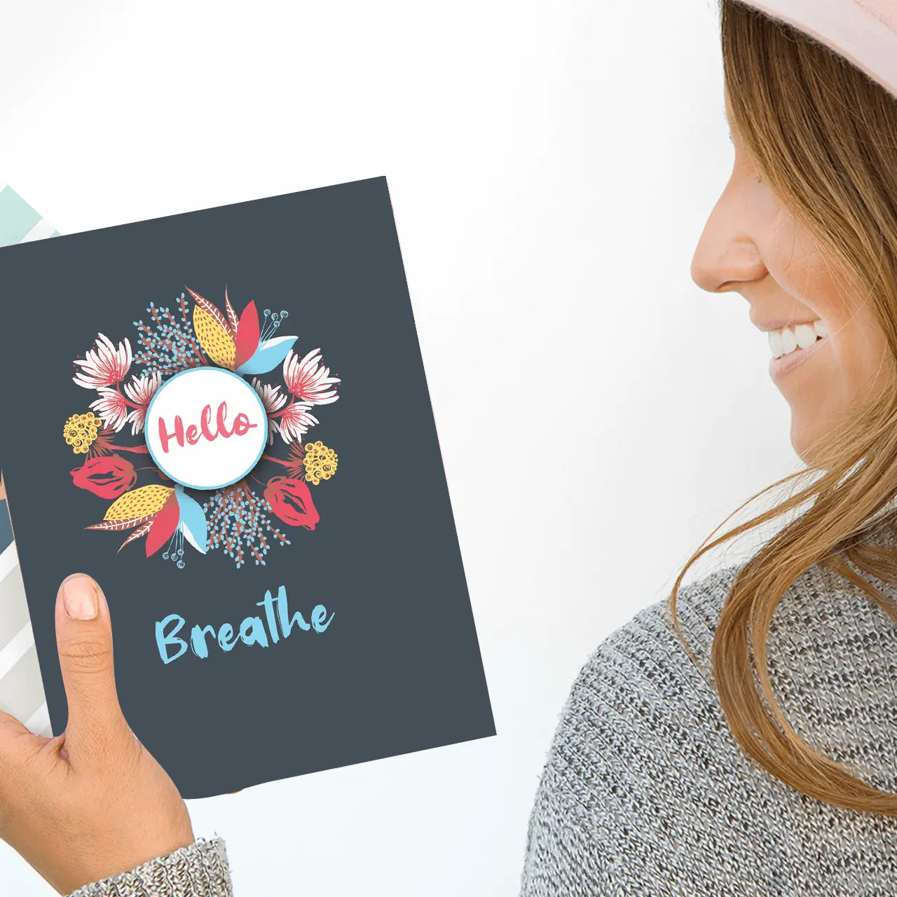 Smiley Softcover 80Pgs Floral Notebooks FL-006 - Image 2
