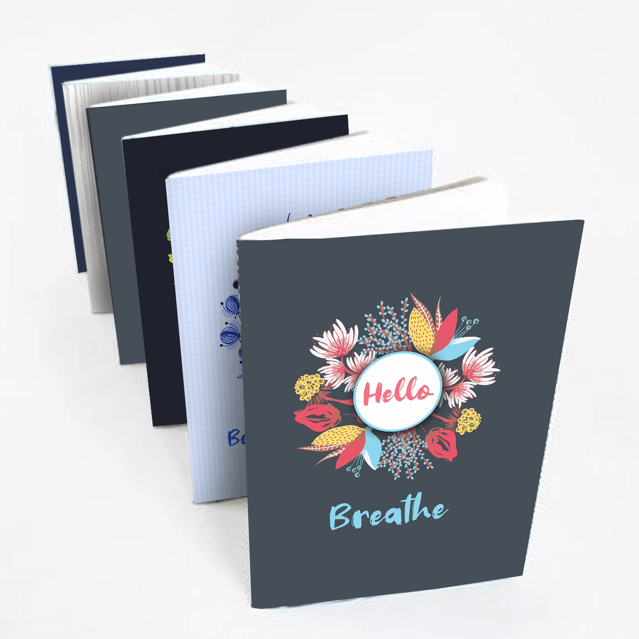 Smiley Softcover 80Pgs Floral Notebooks FL-006 - Image 3