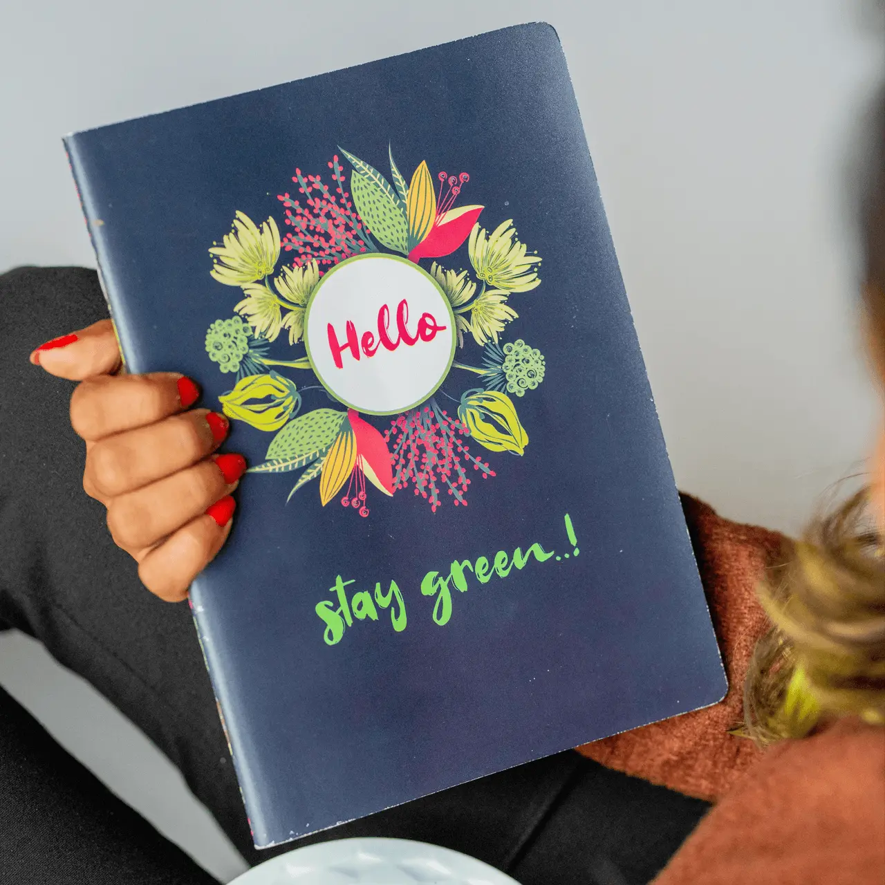 Smiley Softcover 80Pgs Floral Notebooks FL-007 - Image 2