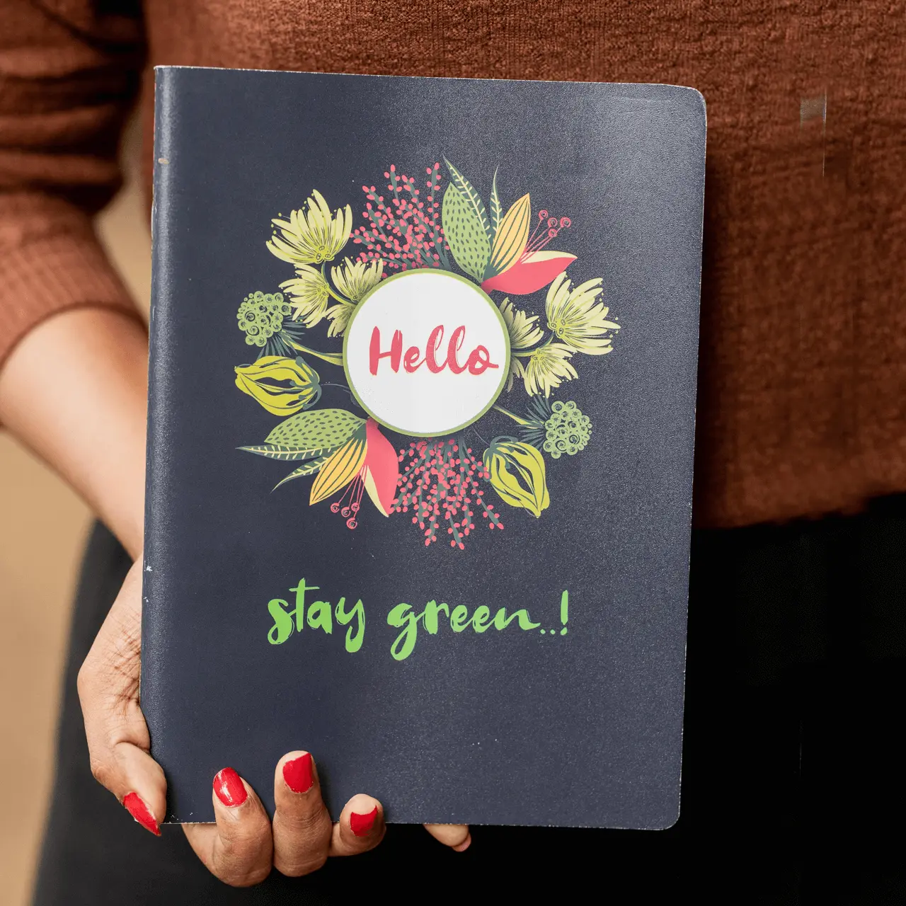 Smiley Softcover 80Pgs Floral Notebooks FL-007 - Image 3