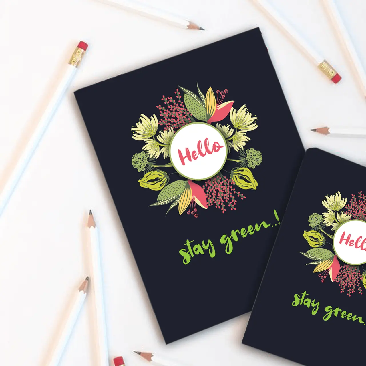Smiley Softcover 80Pgs Floral Notebooks FL-007 - Image 5