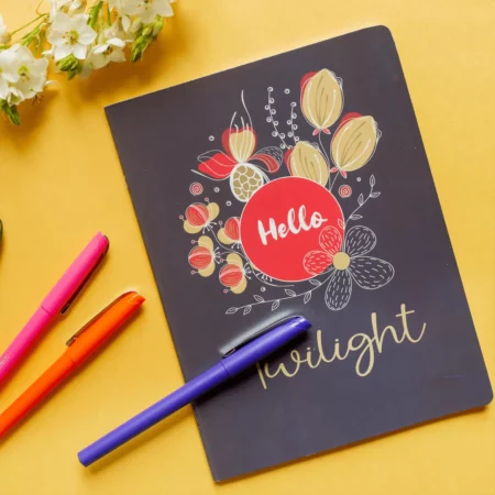 Smiley Softcover 80Pgs  Floral Notebooks FL-008
