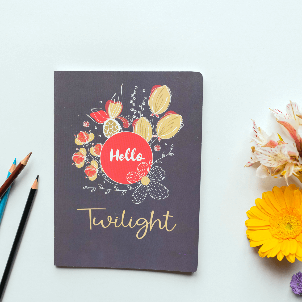 Smiley Softcover 80Pgs Floral Notebooks FL-008 - Image 4