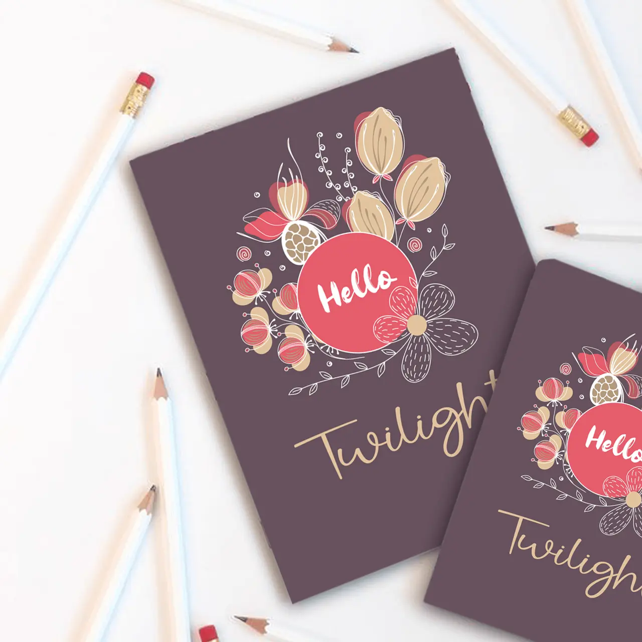 Smiley Softcover 80Pgs Floral Notebooks FL-008 - Image 5